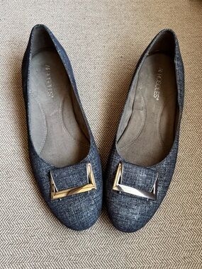 Aerosoles “Good Times” Faux Denim Flats - Size 9